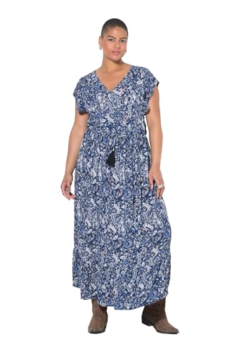 Studio Untold Damen große Größen Übergrößen Plus Size Maxikleid, Bindeband, Paisleyprint dunkel blau 46+ 842664741-46+ von Studio Untold