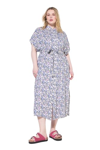 Studio Untold Damen große Größen Übergrößen Plus Size Maxikleid, Hemdblusenkleid, Flower-Print pink 46+ 841536806-46+ von Studio Untold
