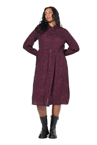 Studio Untold Damen große Größen Übergrößen Plus Size Maxikleid, Leo, Knopfleiste, Langarm weinrot 50+ 844242344-50+ von Studio Untold