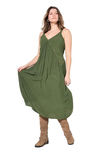 Studio Untold Damen große Größen Übergrößen Plus Size Maxikleid, ärmellose A-Linie, Krepp, Ziernähte alge 46+ 839937432-46+ von Studio Untold