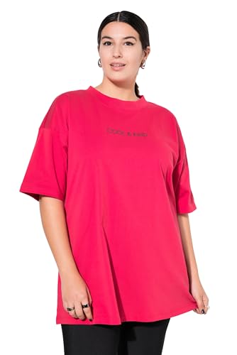 Studio Untold Damen große Größen Übergrößen Plus Size Men-Shirt, Oversized, Bogenprint, Halbarm kirschrot 46+ 837746540-46+ von Studio Untold
