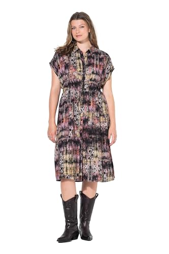 Studio Untold Damen große Größen Übergrößen Plus Size Midikleid, A-Linie, Leo, elastische Taille Dunkles Olive 50+ 843699641-50+ von Studio Untold