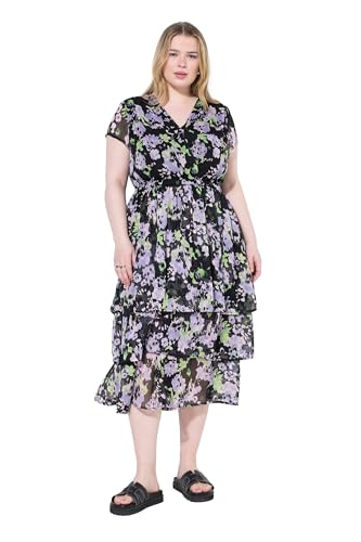 Studio Untold Damen große Größen Übergrößen Plus Size Midikleid, Chiffon, Volants, Unterkleid himmelblau 50+ 841519728-50+ von Studio Untold