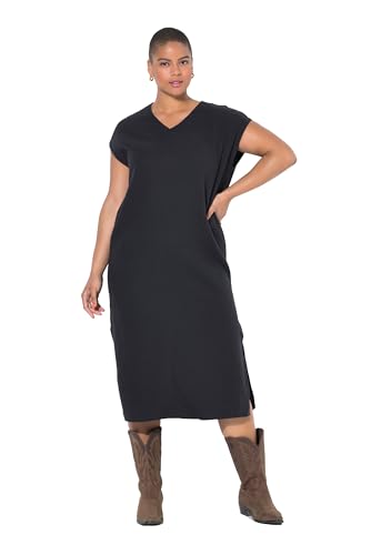 Studio Untold Damen große Größen Übergrößen Plus Size Midikleid, Oversize Shape, Musselin schwarz 46+ 842168100-46+ von Studio Untold