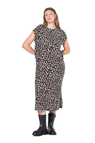 Studio Untold Damen große Größen Übergrößen Plus Size Midikleid, Oversized, Piqué, Leo Sand-beige 50+ 843565301-50+ von Studio Untold