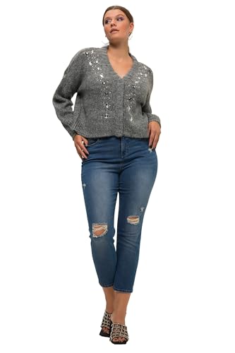 Studio Untold Damen große Größen Übergrößen Plus Size Mom-Jeans, Destroyed, 5-Pocket, Elastikbund Blue Denim 56 825883902-56 von Studio Untold