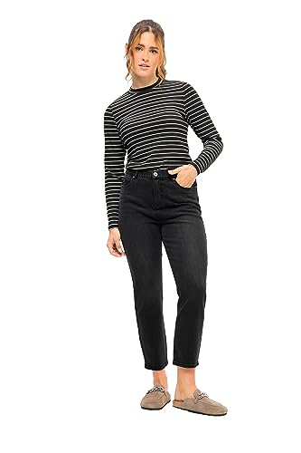 Studio Untold Damen große Größen Übergrößen Plus Size Mom-Jeans, Wide Legs, 5-Pocket, Elastikbund schwarz 46 824162100-46 von Studio Untold