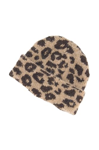 Studio Untold Damen große Größen Übergrößen Plus Size Mütze, Strick, Leo, Krempe beige 1Size 842377300-1 von Studio Untold