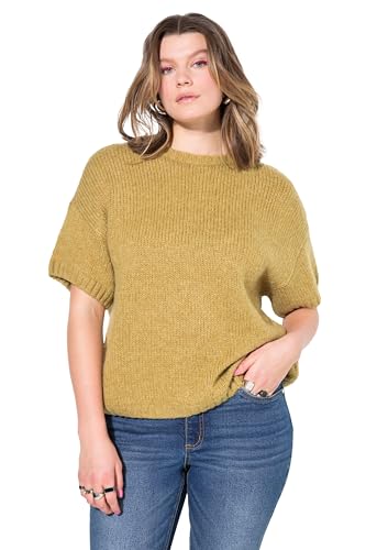 Studio Untold Damen große Größen Übergrößen Plus Size Pullover, Oversize Shape, Fancy-Strick, Halbarm helloliv 46+ 840722310-46+ von Studio Untold
