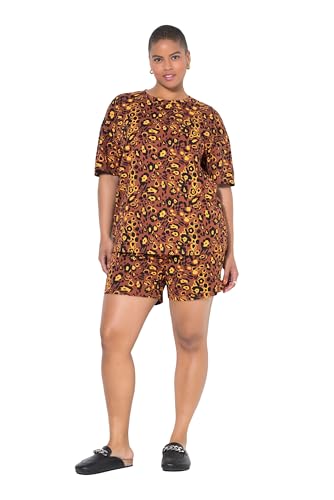 Studio Untold Damen große Größen Übergrößen Plus Size Pyjama, kurzer Zweiteiler, Leo rehbraun 46+ 844212330-46+ von Studio Untold