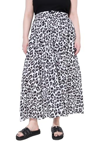 Studio Untold Damen große Größen Übergrößen Plus Size Rock, A-Line, Musselin, Leo schwarz 54+ 840476100-54+ von Studio Untold