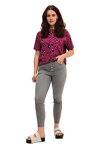 Studio Untold Damen große Größen Übergrößen Plus Size Skinny Jeans, schmales Bein, 5-Pocket, High-Waist, Knopfleiste Grey Denim 44 821248905-44 von Studio Untold