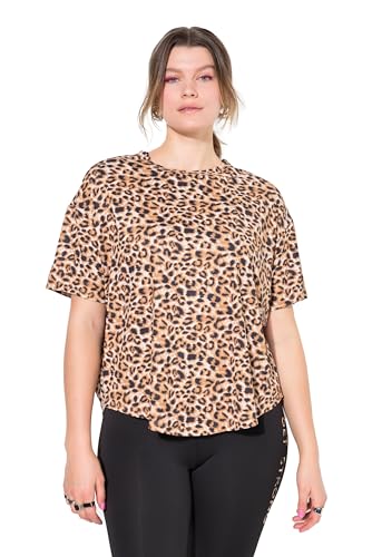 Studio Untold Damen große Größen Übergrößen Plus Size Sportshirt, Oversized, Leo, Wording auf dem Rücken beige 58+ 839366300-58+ von Studio Untold