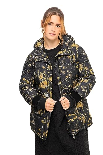 Studio Untold Damen große Größen Übergrößen Plus Size Steppjacke, oversized, Allover-Print, Kapuze, 2-Wege-Zipper schwarz 50+ 823988100-50+ von Studio Untold