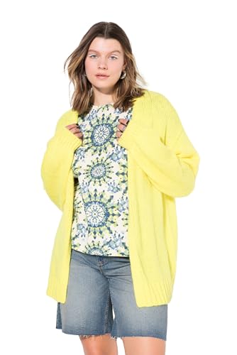 Studio Untold Damen große Größen Übergrößen Plus Size Strickjacke, Oversized, offene Form, Kuschelstrick zitronengelb 50+ 839794605-50+ von Studio Untold