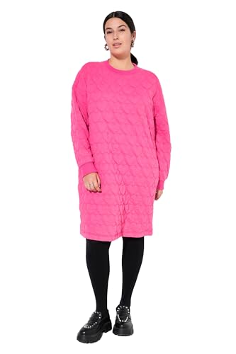 Studio Untold Damen große Größen Übergrößen Plus Size Sweat-Minikleid, Oversized, Heart-Stepp pink 46+ 838286805-46+ von Studio Untold