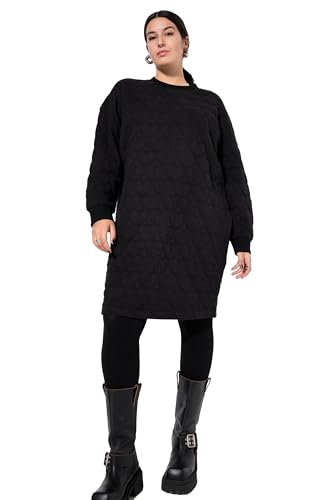Studio Untold Damen große Größen Übergrößen Plus Size Sweat-Minikleid, Oversized, Heart-Stepp schwarz 42+ 838286100-42+ von Studio Untold