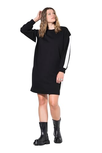 Studio Untold Damen große Größen Übergrößen Plus Size Sweatkleid, Oversized, Blockstreifen schwarz 42+ 844039100-42+ von Studio Untold