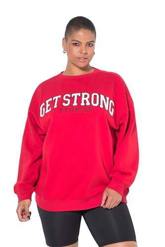 Studio Untold Damen große Größen Übergrößen Plus Size Sweatshirt, Oversize Shape, Frottee Statement rot 46+ 842699530-46+ von Studio Untold