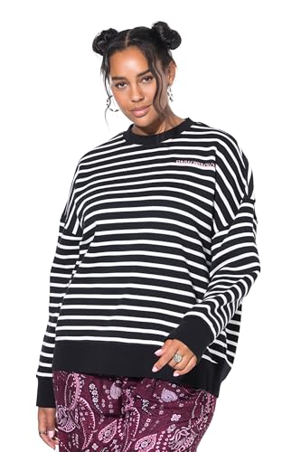 Studio Untold Damen große Größen Übergrößen Plus Size Sweatshirt, Oversized, Ringel, Statement schwarz 50+ 844004100-50+ von Studio Untold