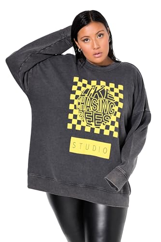 Studio Untold Damen große Größen Übergrößen Plus Size Sweatshirt, Oversized, Studio Print, weiter Langarm anthrazit 54+ 836814110-54+ von Studio Untold