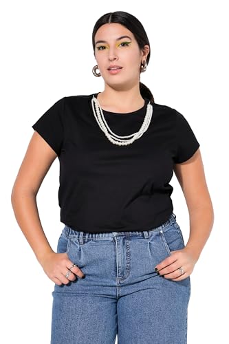Studio Untold Damen große Größen Übergrößen Plus Size T-Shirt, Classic Shape, abnehmbare Zierkette schwarz 46+ 837884100-46+ von Studio Untold
