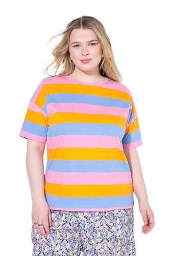 Studio Untold Damen große Größen Übergrößen Plus Size T-Shirt, Oversize Shape, Blockstreifen pink 54+ 841617806-54+ von Studio Untold