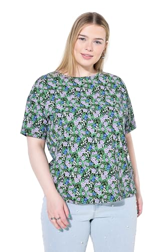 Studio Untold Damen große Größen Übergrößen Plus Size T-Shirt, Oversize Shape, Flower-Print himmelblau 50+ 841615728-50+ von Studio Untold