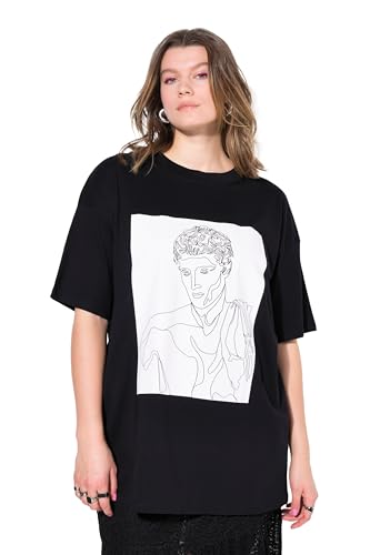 Studio Untold Damen große Größen Übergrößen Plus Size T-Shirt, Oversize Shape, Model-Scribbleprint schwarz 58+ 839955100-58+ von Studio Untold