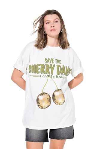 Studio Untold Damen große Größen Übergrößen Plus Size T-Shirt, Oversized, Cherry-Print Offwhite 46+ 839814200-46+ von Studio Untold