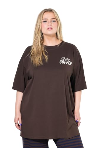 Studio Untold Damen große Größen Übergrößen Plus Size T-Shirt, Oversized, Coffee-Rückenprint pinienbraun 50+ 844826110-50+ von Studio Untold