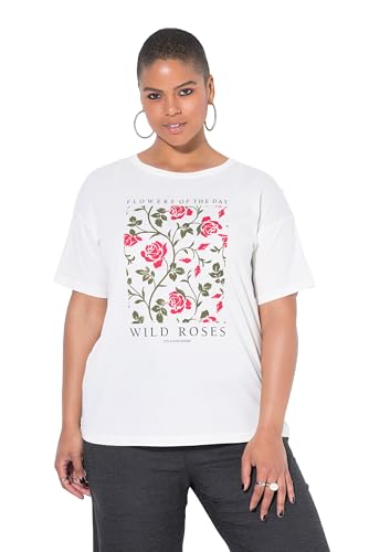 Studio Untold Damen große Größen Übergrößen Plus Size T-Shirt, Oversized, Flower Print, Halbarm Offwhite 54+ 843561200-54+ von Studio Untold