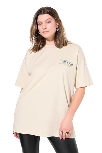 Studio Untold Damen große Größen Übergrößen Plus Size T-Shirt, Oversized, Prints vorne und hinten Sand-beige 46+ 839947150-46+ von Studio Untold
