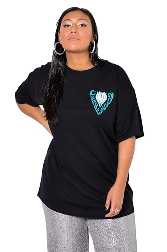 Studio Untold Damen große Größen Übergrößen Plus Size T-Shirt, Oversized, Rückenprint schwarz 46+ 836483100-46+ von Studio Untold