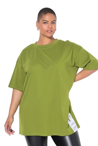 Studio Untold Damen große Größen Übergrößen Plus Size T-Shirt, Oversized, Saumpatch, Halbarm erbse 54+ 843557437-54+ von Studio Untold