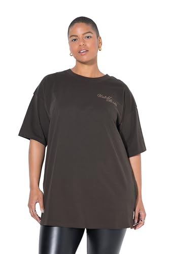 Studio Untold Damen große Größen Übergrößen Plus Size T-Shirt, Oversized, Writing-Print Dunkelbraun 42+ 842641117-42+ von Studio Untold