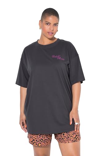 Studio Untold Damen große Größen Übergrößen Plus Size T-Shirt, Oversized, Writing-Print Schwarzbraun 46+ 842641111-46+ von Studio Untold