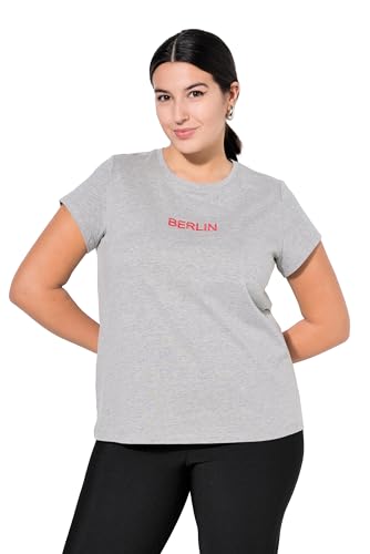 Studio Untold Damen große Größen Übergrößen Plus Size T-Shirt, Slim Classic, Stickerei, Halbarm grau Melange 46+ 837733123-46+ von Studio Untold