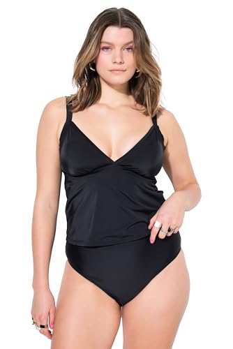 Studio Untold Damen große Größen Übergrößen Plus Size Tankini-Top, Gitter-Bordüre, Softcups schwarz 54 839437100-54 von Studio Untold