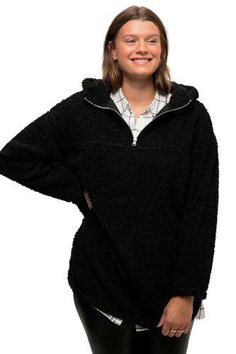 Studio Untold Damen große Größen Übergrößen Plus Size Teddyfleece-Hoodie, Oversized, Kapuze, Langarm schwarz 50+ 812271100-50+ von Studio Untold