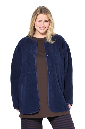 Studio Untold Damen große Größen Übergrößen Plus Size Teddyfleece-Jacke, Oversized, Rundhals Marine 58+ 844810770-58+ von Studio Untold