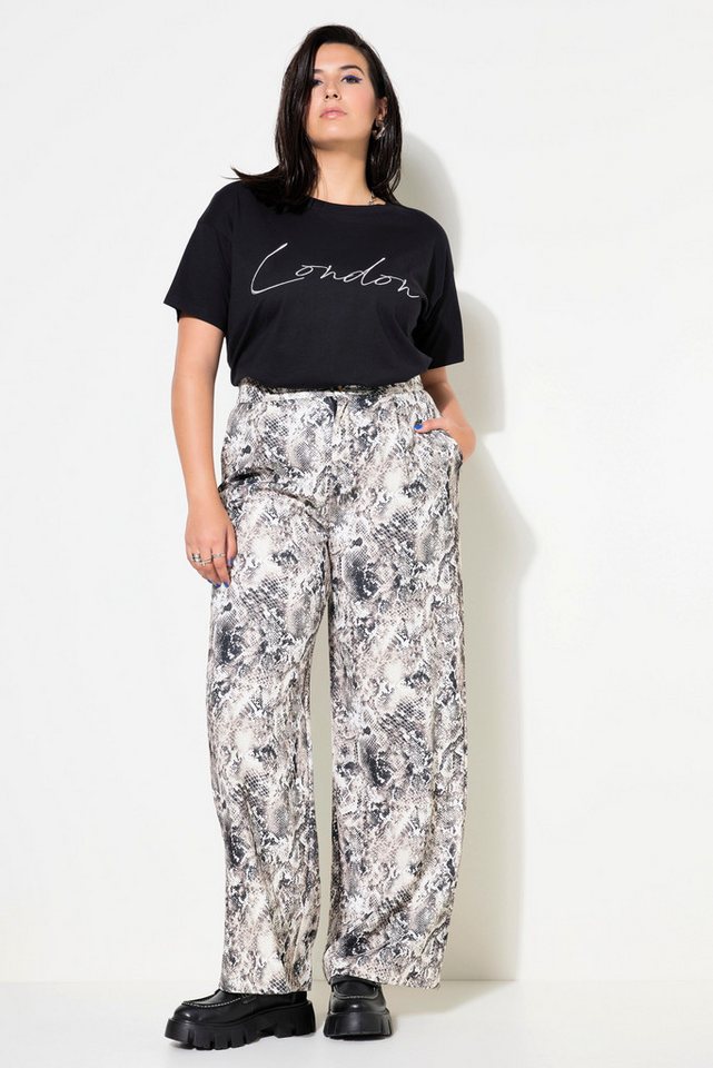 Studio Untold Funktionshose Hose Wide Legs High Waist Snake-Print von Studio Untold