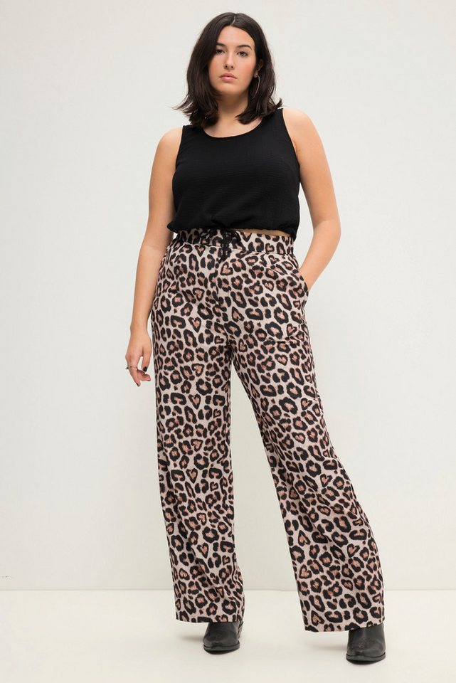 Studio Untold Funktionshose Hose Wide Legs HighWaist Leoprint von Studio Untold