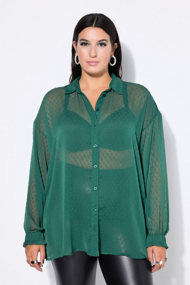 Studio Untold Hemdbluse Bluse oversized Chiffon mit Struktur Langarm von Studio Untold