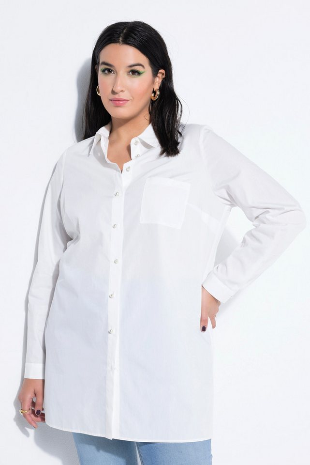 Studio Untold Hemdbluse Hemdbluse Boxy Shape Zierperlen-Knöpfe von Studio Untold