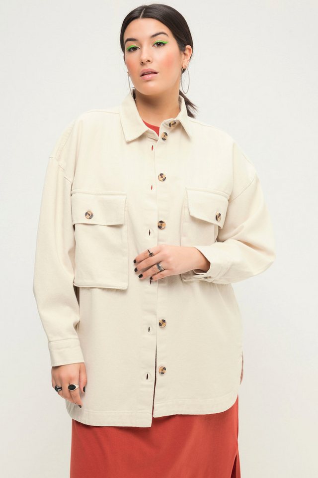 Studio Untold Hemdbluse Hemdjacke oversized Hemdkragen weiter Langarm von Studio Untold