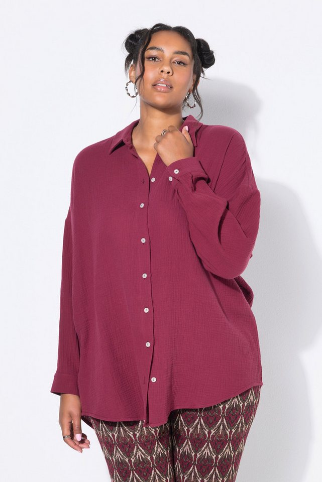 Studio Untold Hemdbluse Musselin Bluse oversized Hemdkragen Langarm von Studio Untold