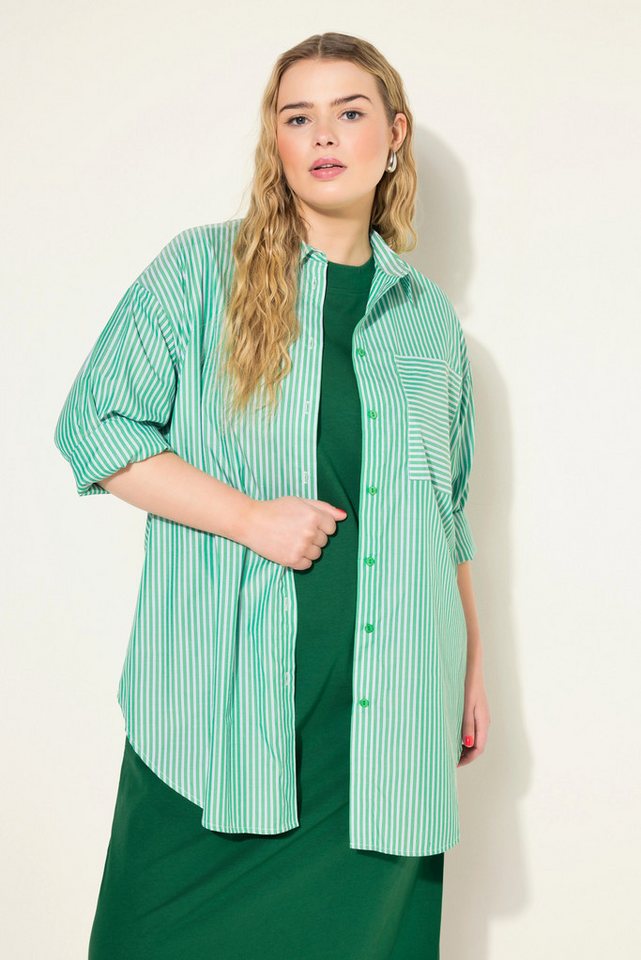 Studio Untold Hemdbluse Oversize-Hemd Streifen Hemdkragen Langarm von Studio Untold