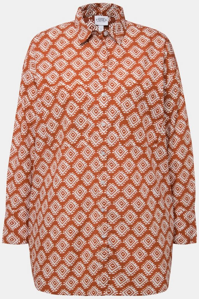 Studio Untold Hemdbluse Oversized-Hemd Allover-Print Hemdkragen Langarm von Studio Untold