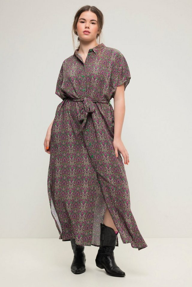 Studio Untold Hemdblusenkleid Maxikleid oversized Paisley-Print Hemdkragen von Studio Untold